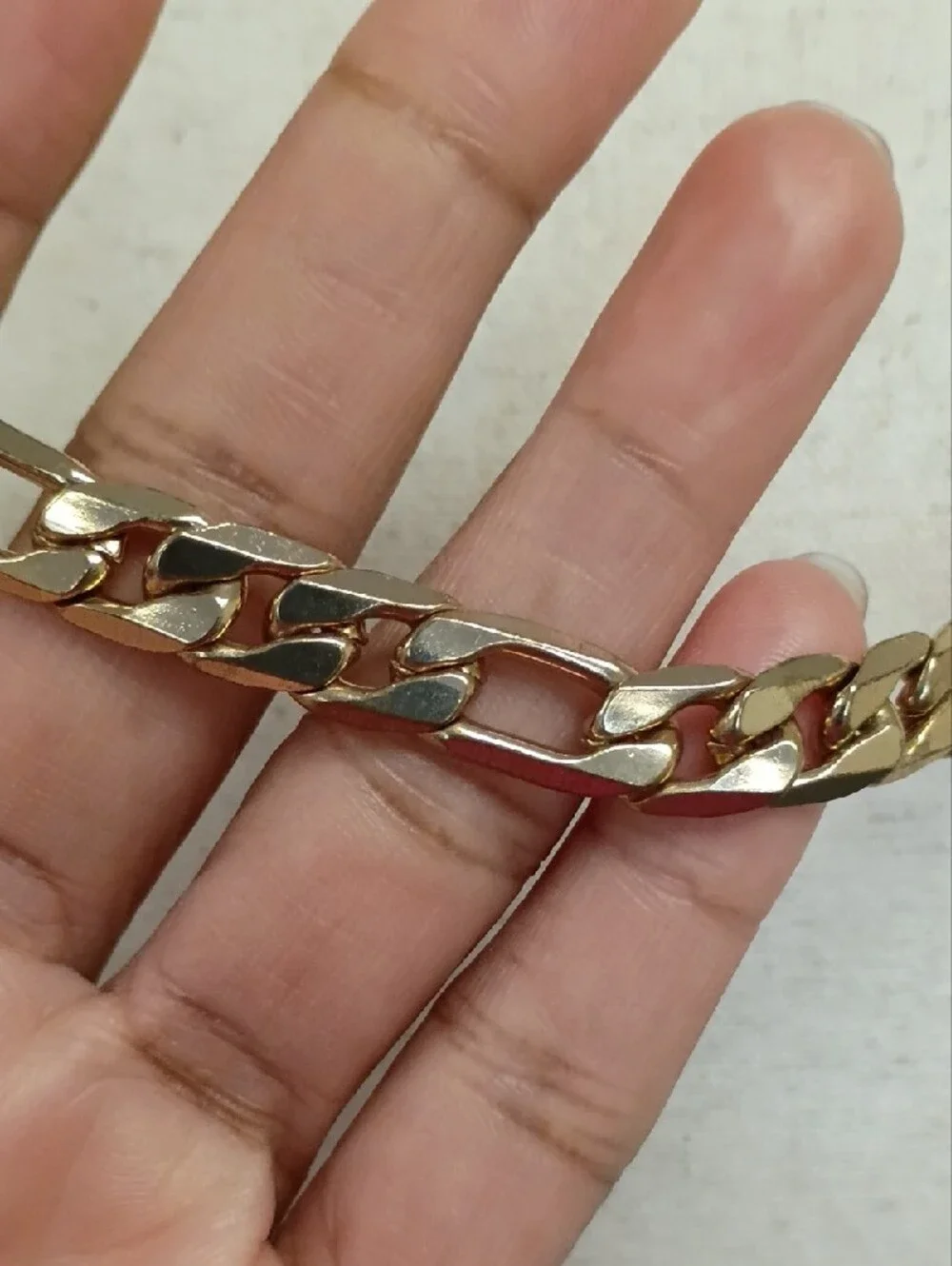 Gold Tone Chunky Curb Link Chain Necklace 30 Inch